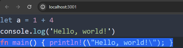 Code component with highlighted line